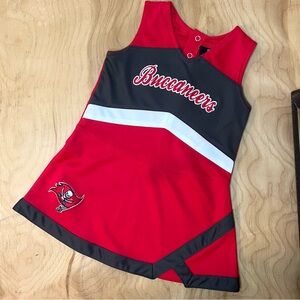 Girls Toddler Tampa Bay Buccaneers Red/Black Cheer Captain Dress